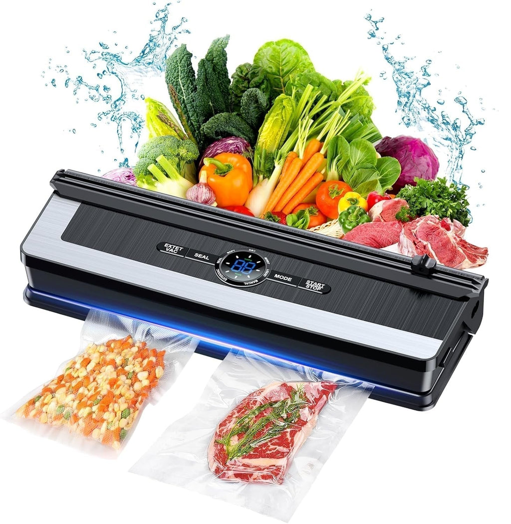 Boneroshop | Professional 8-in-1 Vacuum Sealer | Integrated Precision Cutter | Modes for Dry & Moist Foods | Airtight LE