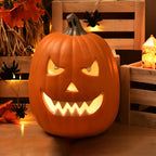 Pumpkin Jack-O-Lantern Light Battery Operated LED Carved Pumpkin Lamp Halloween Indoor Decorative Floor Lamp for Living 