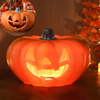 Pumpkin Jack-O-Lantern Light Battery Operated LED Carved Pumpkin Lamp Halloween Indoor Decorative Floor Lamp for Living 