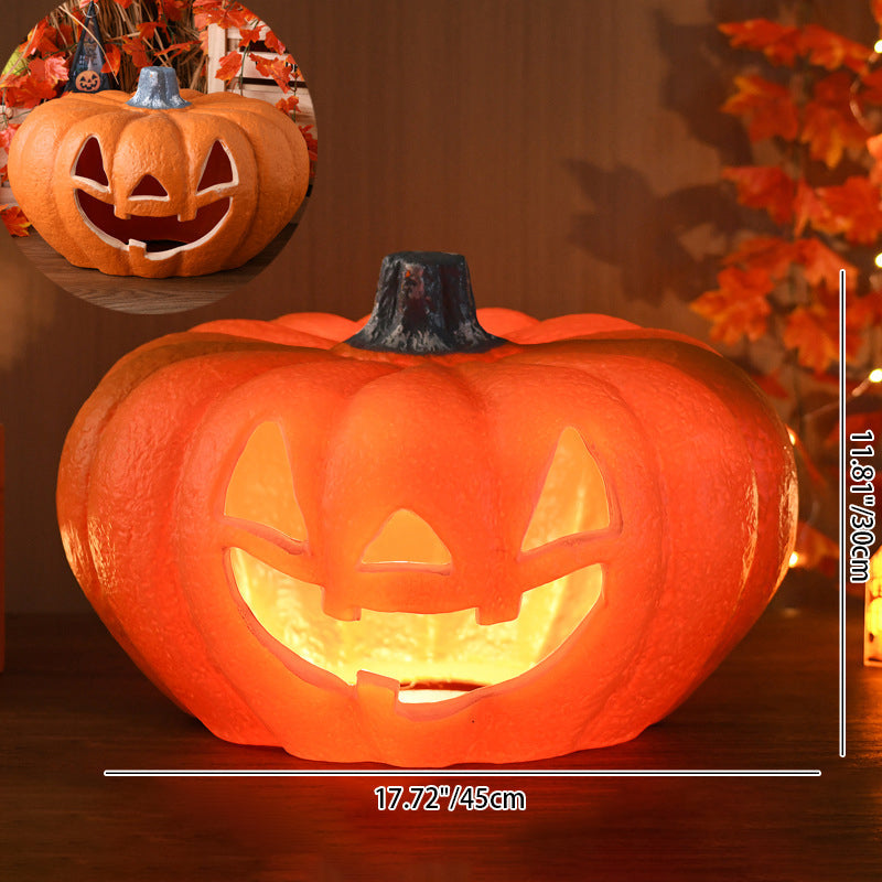 Pumpkin Jack-O-Lantern Light Battery Operated LED Carved Pumpkin Lamp Halloween Indoor Decorative Floor Lamp for Living 