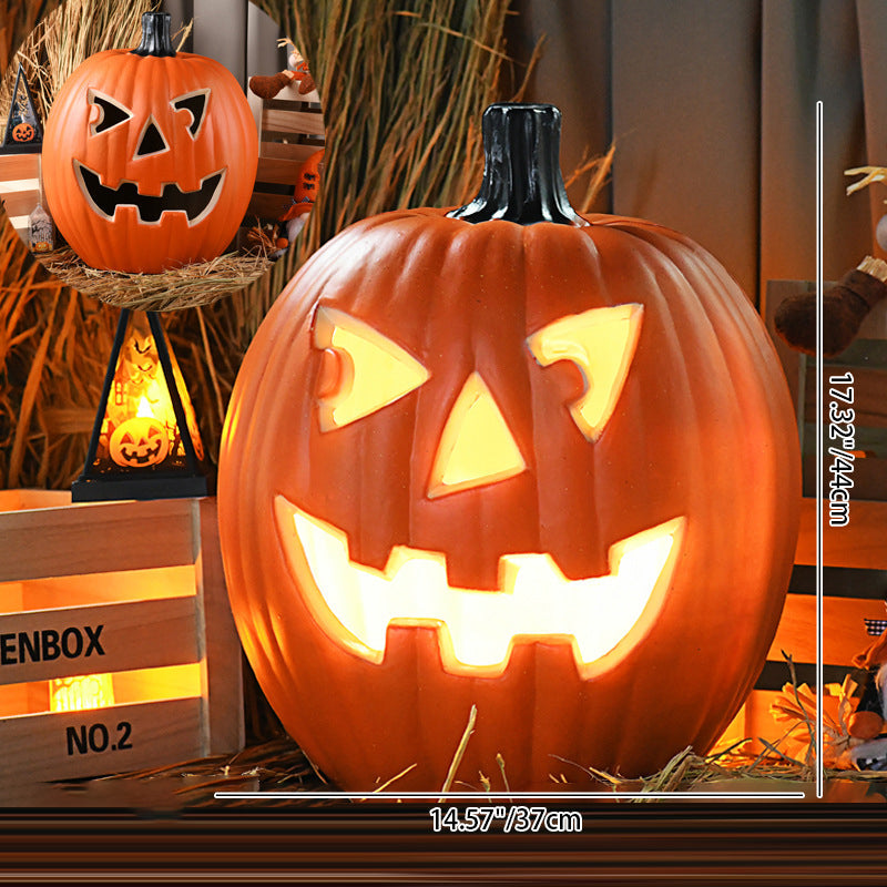 Pumpkin Jack-O-Lantern Light Battery Operated LED Carved Pumpkin Lamp Halloween Indoor Decorative Floor Lamp for Living 