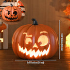 Pumpkin Jack-O-Lantern Light Battery Operated LED Carved Pumpkin Lamp Halloween Indoor Decorative Floor Lamp for Living 