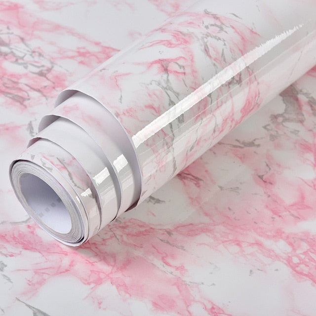 PVC Solid Vinyl Marble Wallpaper Waterproof Self-Adhesive