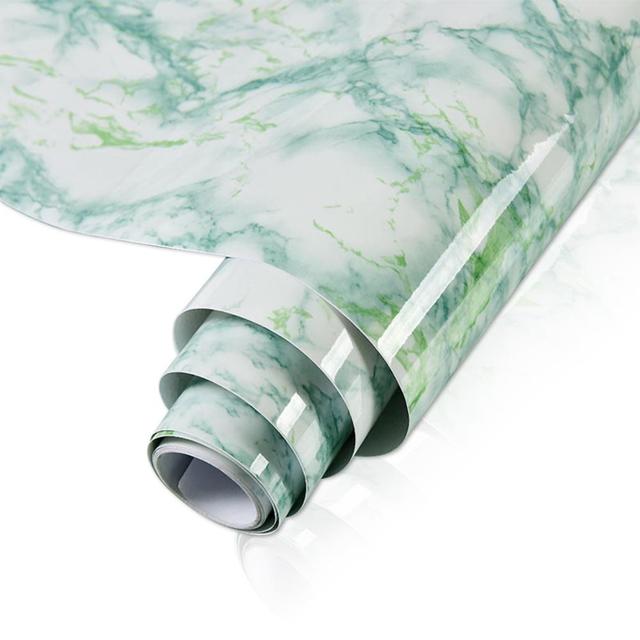 PVC Solid Vinyl Marble Wallpaper Waterproof Self-Adhesive