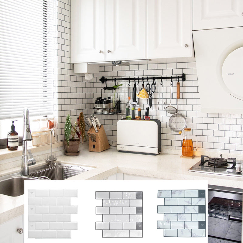 PVC Subway Tiles Peel and Stick Waterproof Splashback Wallpaper