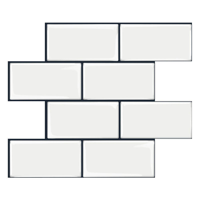 PVC Subway Tiles Peel and Stick Waterproof Splashback Wallpaper
