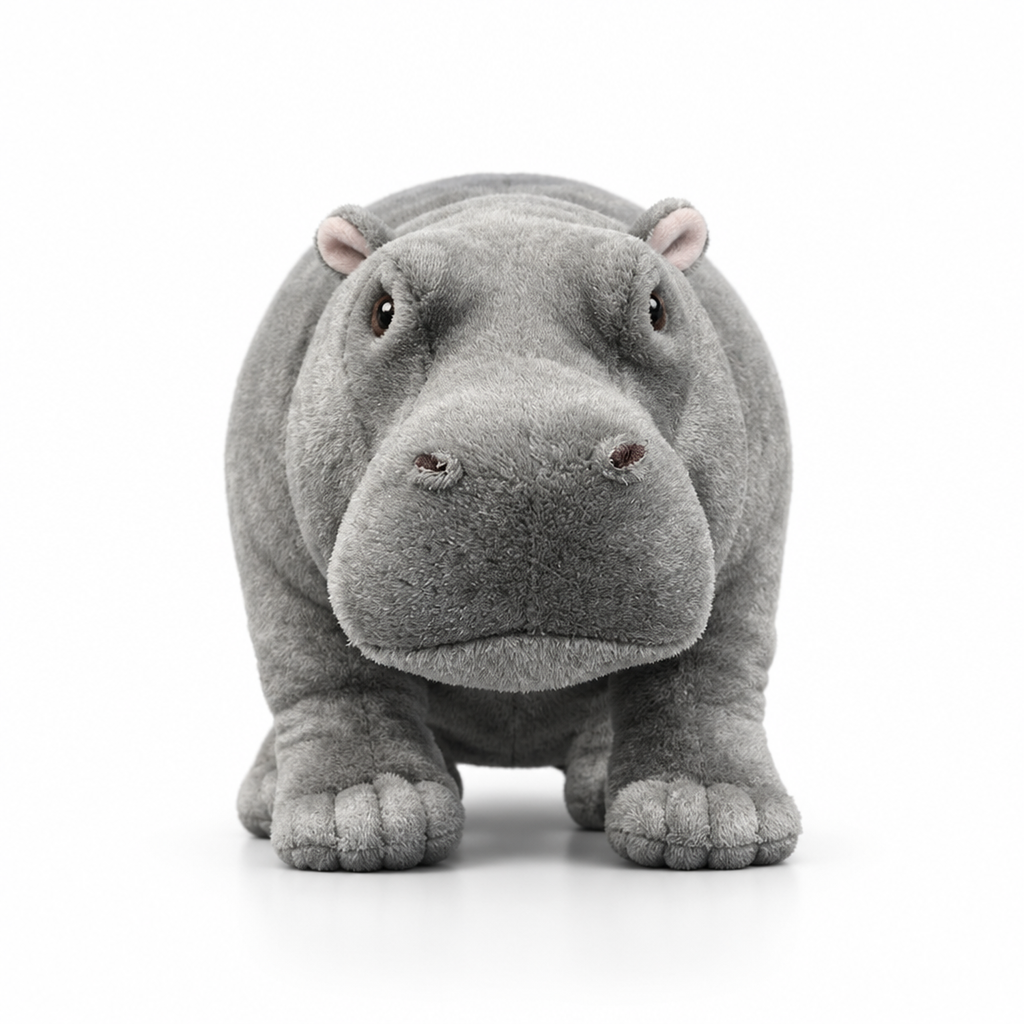 Realistic Hippo Plush Toy – Soft Lifelike Stuffed Animal, 3+ Years