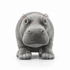 Realistic Hippo Plush Toy – Soft Lifelike Stuffed Animal, 3+ Years