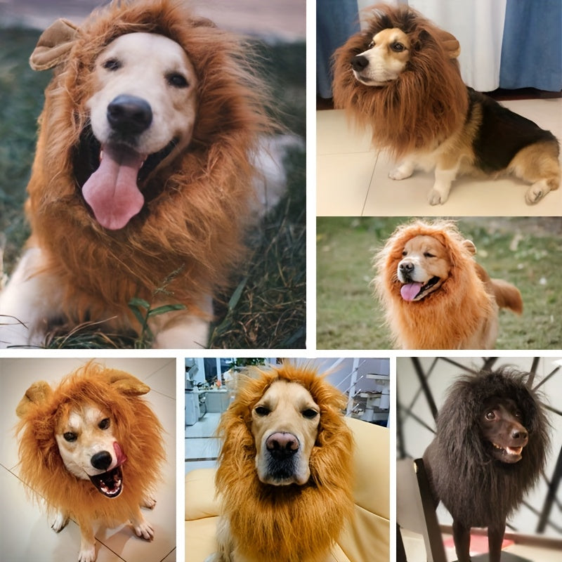 Realistic lion mane dog costume – adjustable lightweight Halloween outfit