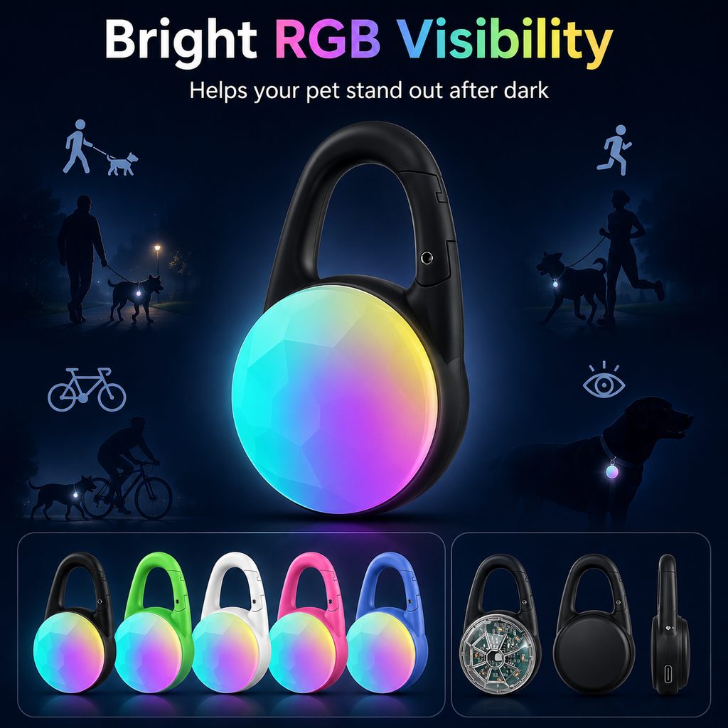 Rechargeable Clip-On LED Dog Safety Light for Night Walks – Keeps Pets Visible During Evening Walks, Jogging & Outdoor A