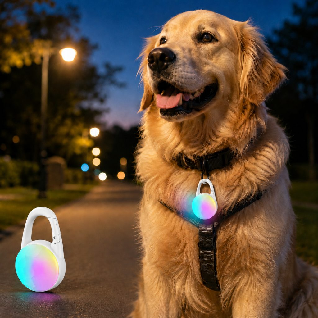 Rechargeable Clip-On LED Dog Safety Light for Night Walks – Keeps Pets Visible During Evening Walks, Jogging & Outdoor A