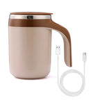 Rechargeable self-stirring mug