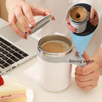 Rechargeable self-stirring mug