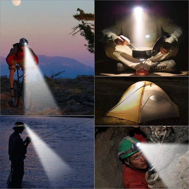 Rechargeable Waterproof Zoomable LED Head Torch
