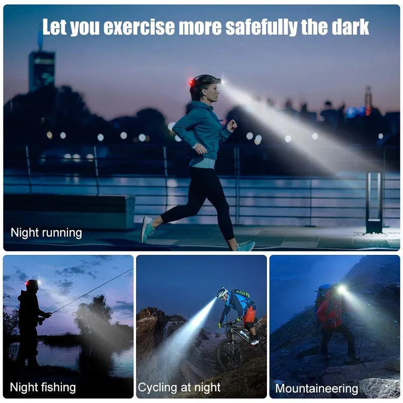 Rechargeable Waterproof Zoomable LED Head Torch