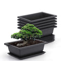 Rectangular Plant Pot with Saucer for Garden and Balcony