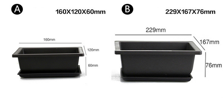 Rectangular Plant Pot with Saucer for Garden and Balcony