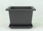 Rectangular Plant Pot with Saucer for Garden and Balcony