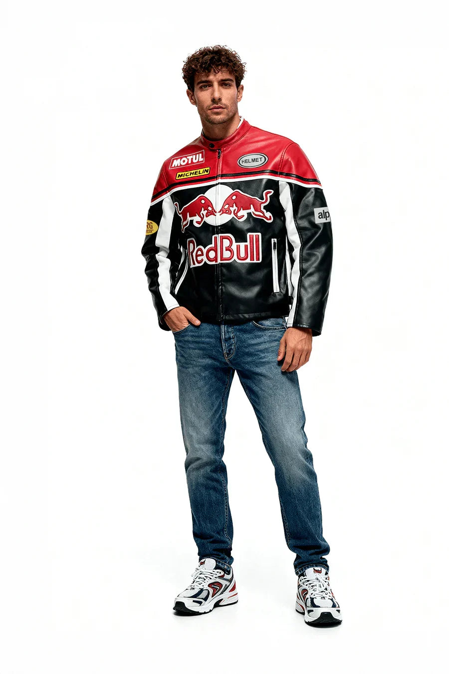 Red Bull Vintage Racing Leather Jacket – Unisex – Retro