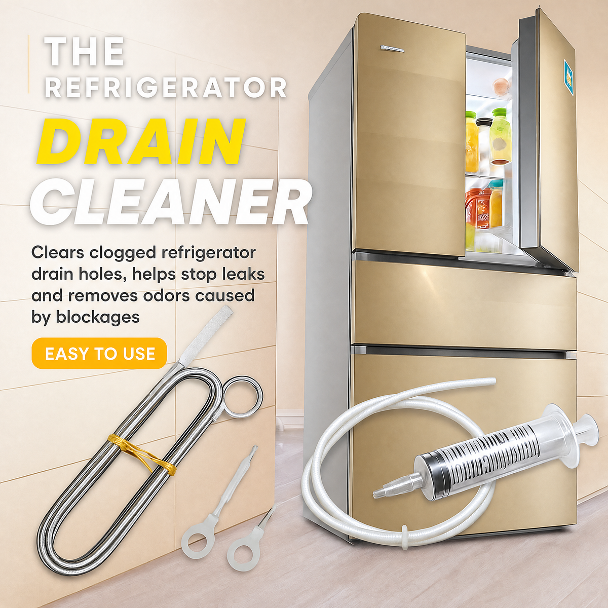 Refrigerator Cleaning Brush | Odour Removal | Flexible Drain Cleaning | Easy & Hygienic | Frostea