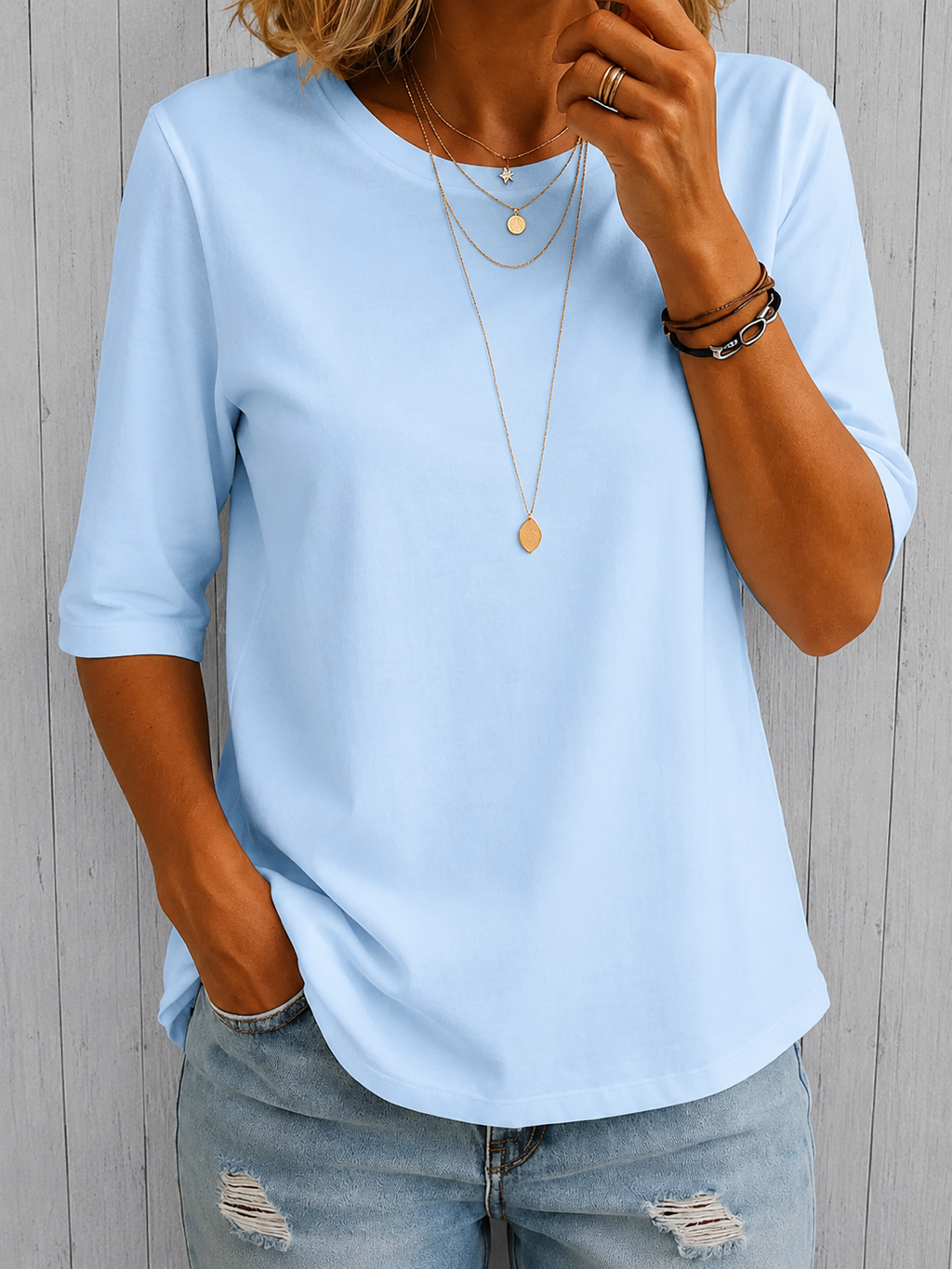 Relaxed Everyday Half-Sleeve Tee for Women