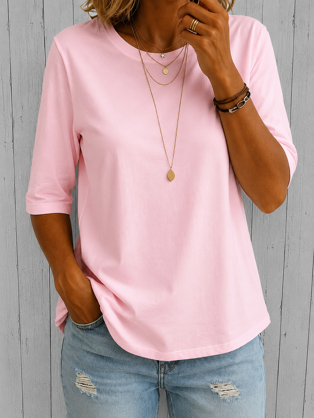 Relaxed Everyday Half-Sleeve Tee for Women