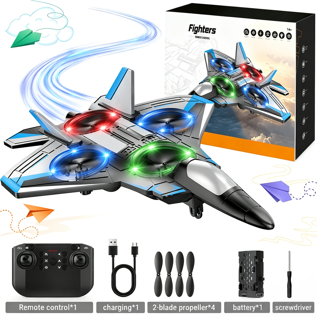 Remote Control Flying Toy | 360° Loops & LED Lights | Shock-Resistant | JetGlow