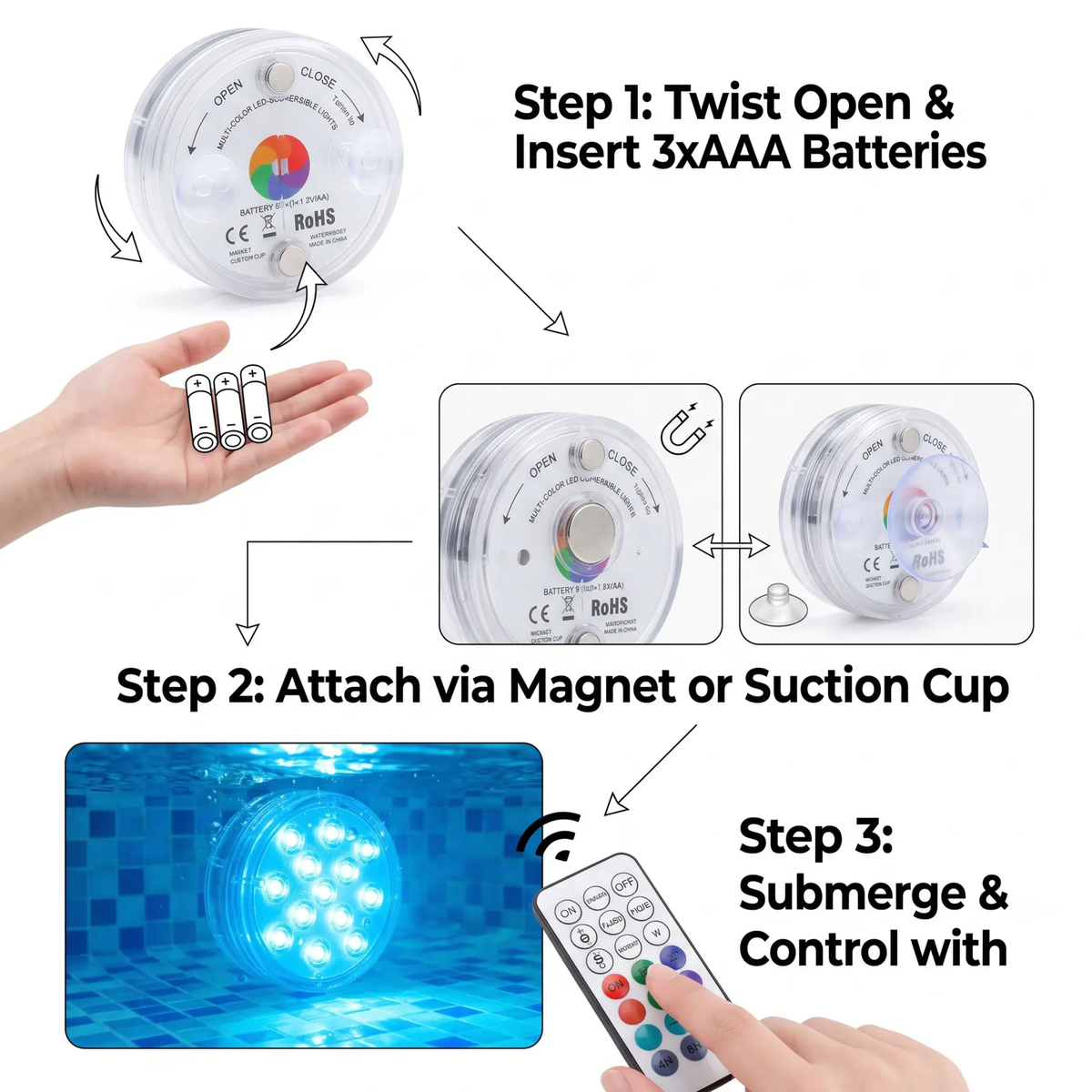 Remote Control Waterproof Magnet Suction LED Light | Boneroshop