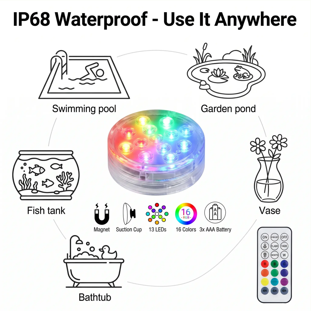 Remote Control Waterproof Magnet Suction LED Light | Boneroshop