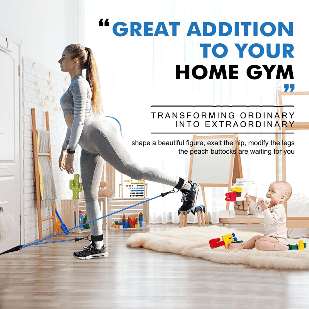 Resistance Band Set for Full Body Training with Handles, Ankle Straps & Door Anchor