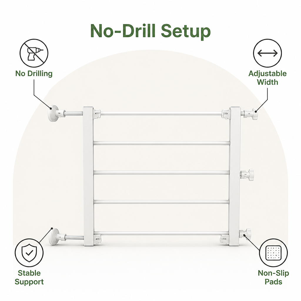 Retractable Dog Gate Without Drilling (Adjustable Width)