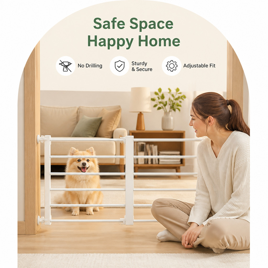 Retractable Dog Gate Without Drilling (Adjustable Width)