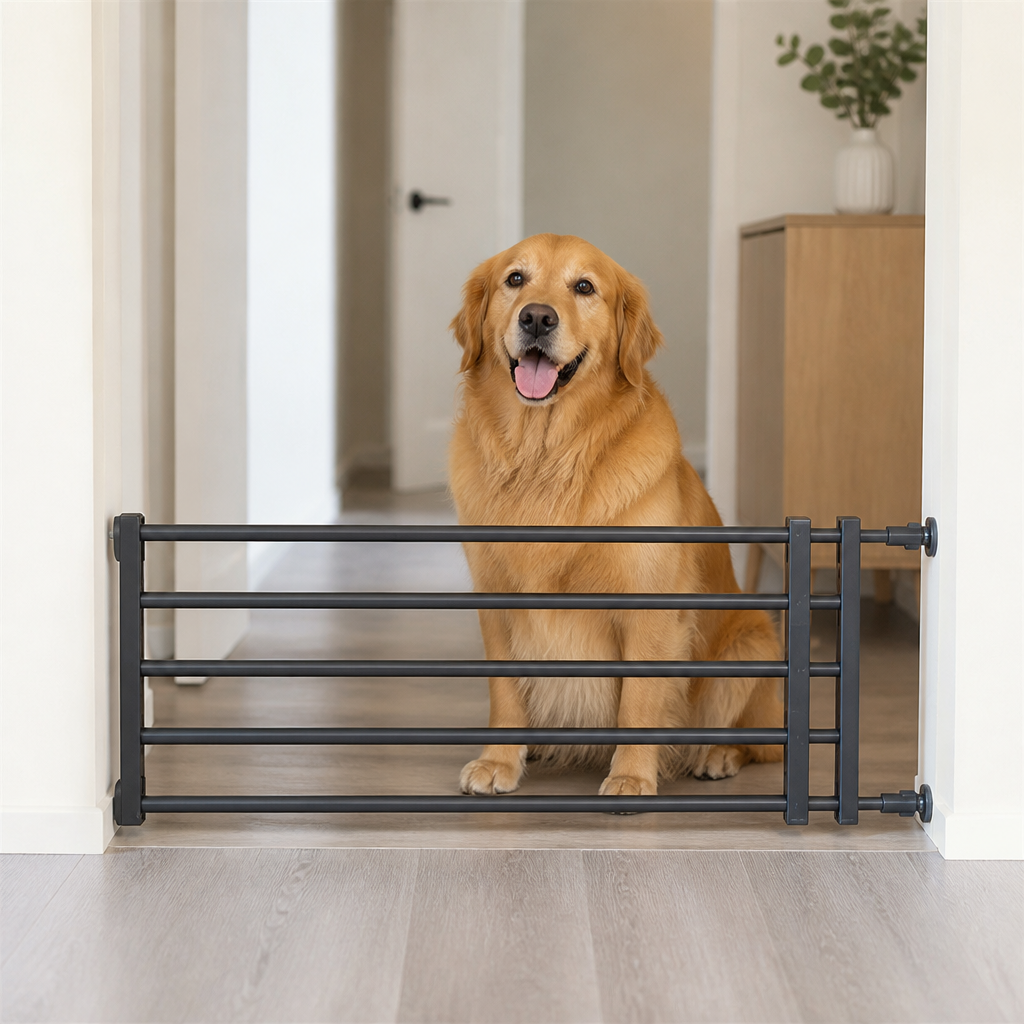 Retractable Dog Gate Without Drilling (Adjustable Width)