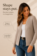 Ribbed Knit Zip-Front Cardigan