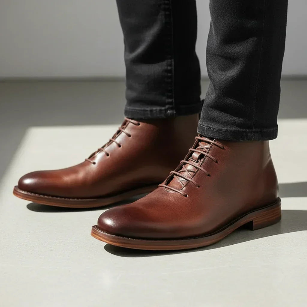 Robbin – Hand-Finished Full-Grain Leather Ankle Boots for Men