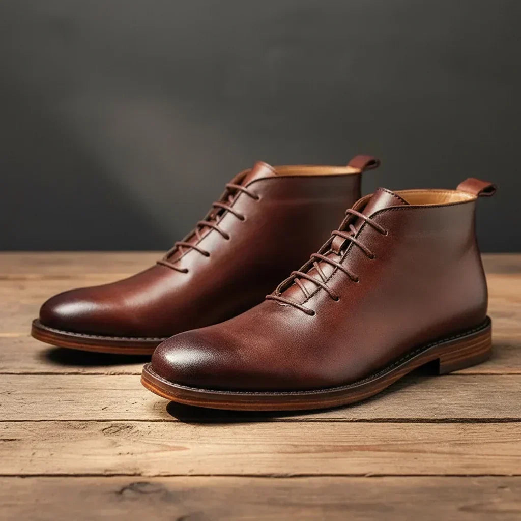 Robbin – Hand-Finished Full-Grain Leather Ankle Boots for Men
