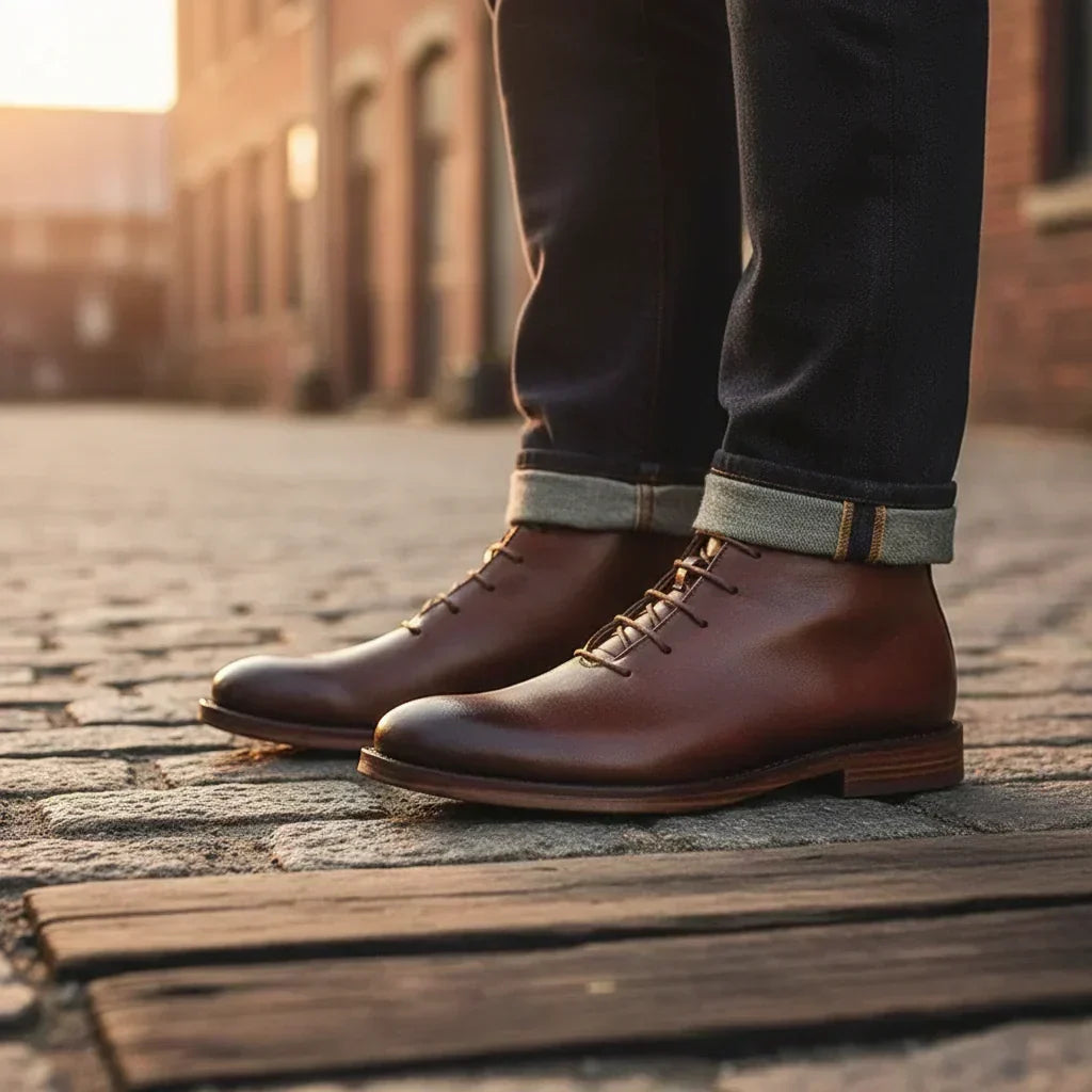 Robbin – Hand-Finished Full-Grain Leather Ankle Boots for Men