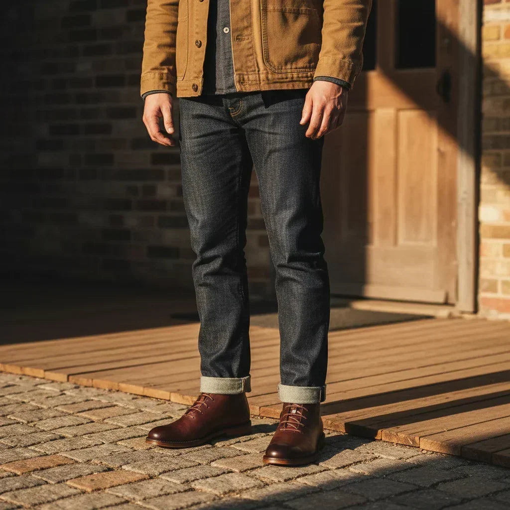 Robbin – Hand-Finished Full-Grain Leather Ankle Boots for Men