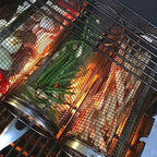 Rotating BBQ Basket – Stainless Steel for Even Cooking