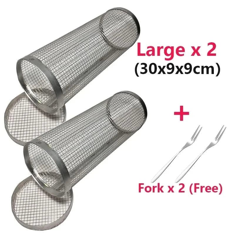 Rotating BBQ Basket – Stainless Steel for Even Cooking