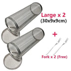 Rotating BBQ Basket – Stainless Steel for Even Cooking