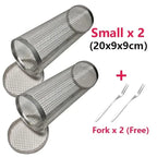Rotating BBQ Basket – Stainless Steel for Even Cooking