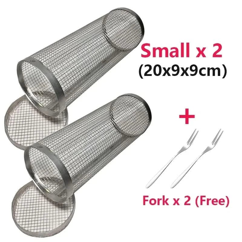 Rotating BBQ Basket – Stainless Steel for Even Cooking
