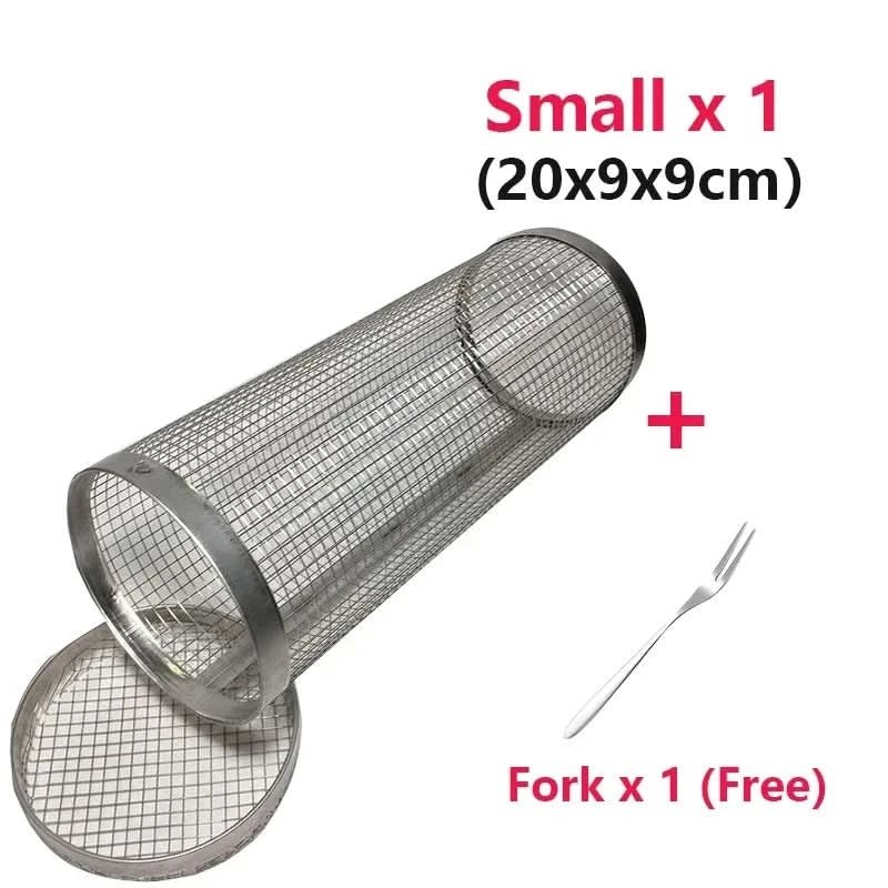 Rotating BBQ Basket – Stainless Steel for Even Cooking