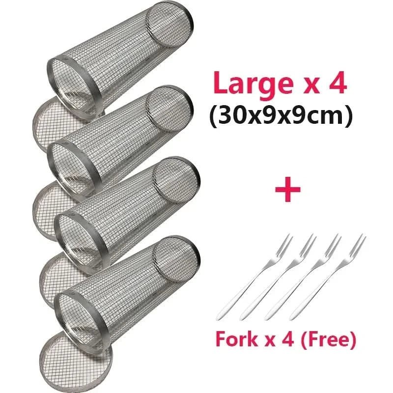 Rotating BBQ Basket – Stainless Steel for Even Cooking