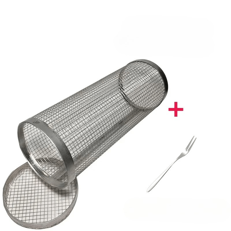 Rotating BBQ Basket – Stainless Steel for Even Cooking