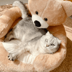 Round Cuddly Cat Bed for Cosy Sleep