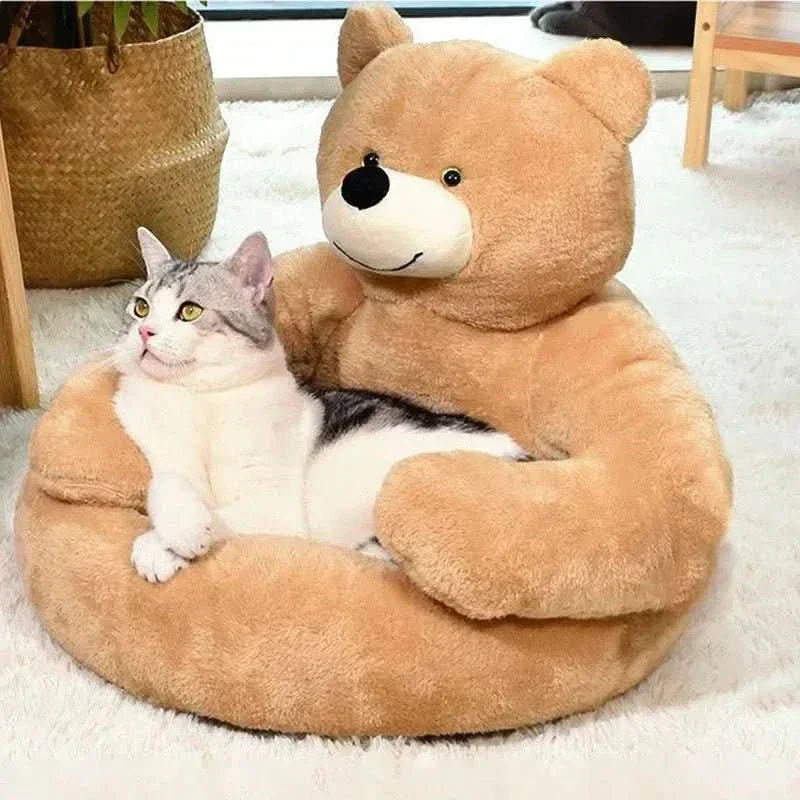 Round Cuddly Cat Bed for Cosy Sleep