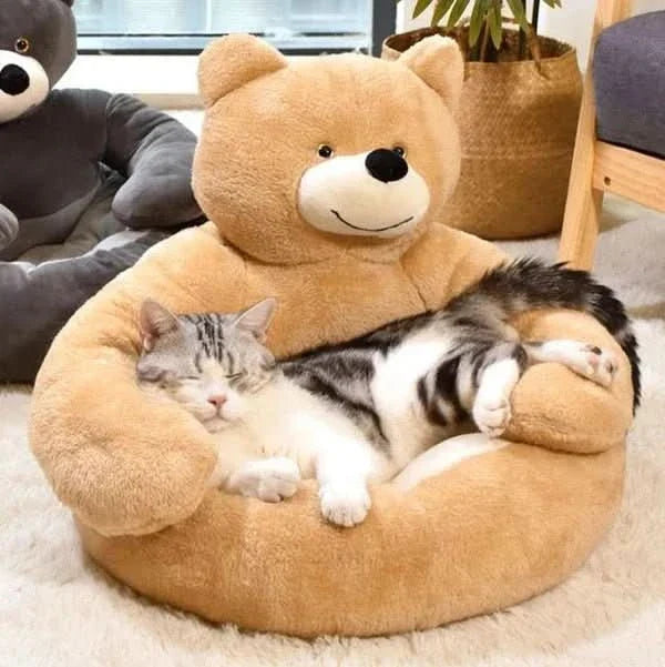 Round Cuddly Cat Bed for Cosy Sleep