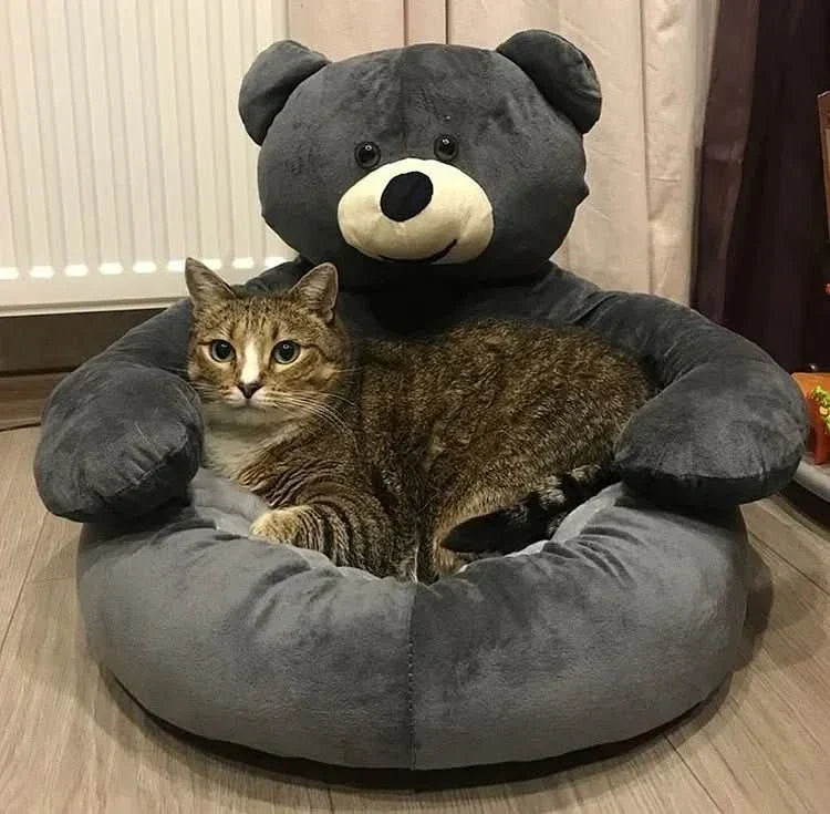 Round Cuddly Cat Bed for Cosy Sleep